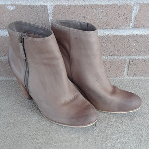 BP Leather Zip Heeled Ankle Boot